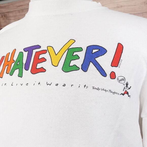 VINTAGE WHATEVER! KNOW IT LIVE IT WEAR IT 90s USA MADE SWEATSHIRT SZ XL - Picture 3 of 10